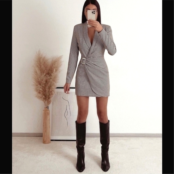 Zara * Bloggers Favorite houndstooth blazer dress - Picture 5 of 16